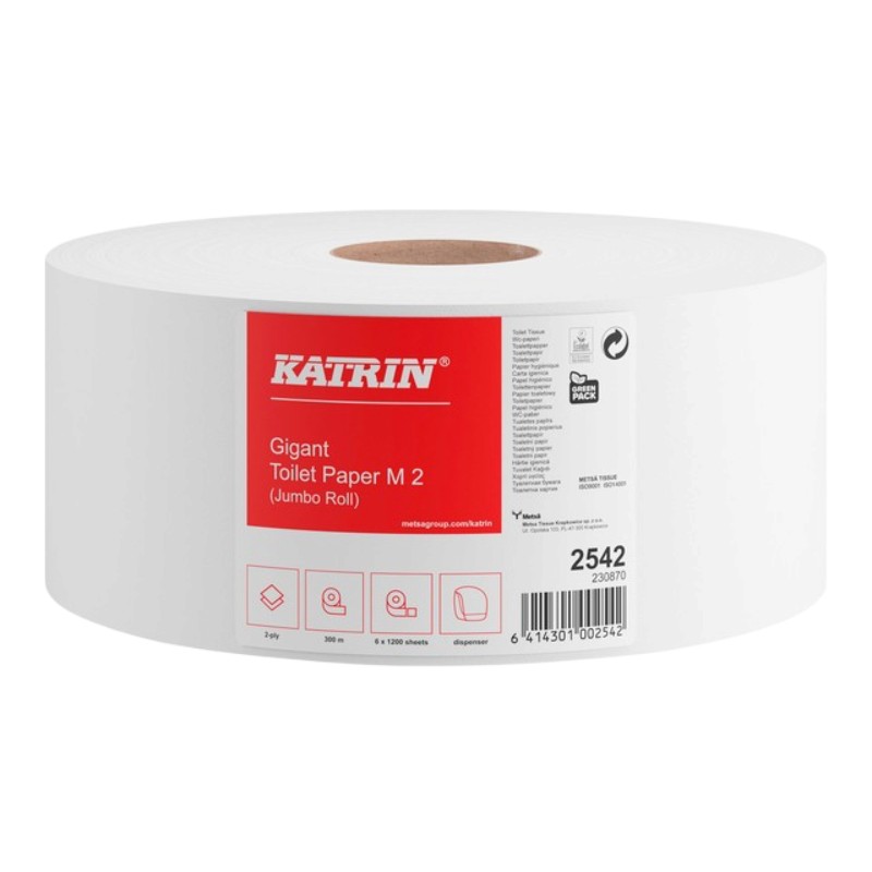 Katrin 2542 Gigant M2 - Jumbo-Toilettenpapier - 2-lagig - 120 Blatt - 6 Rollen